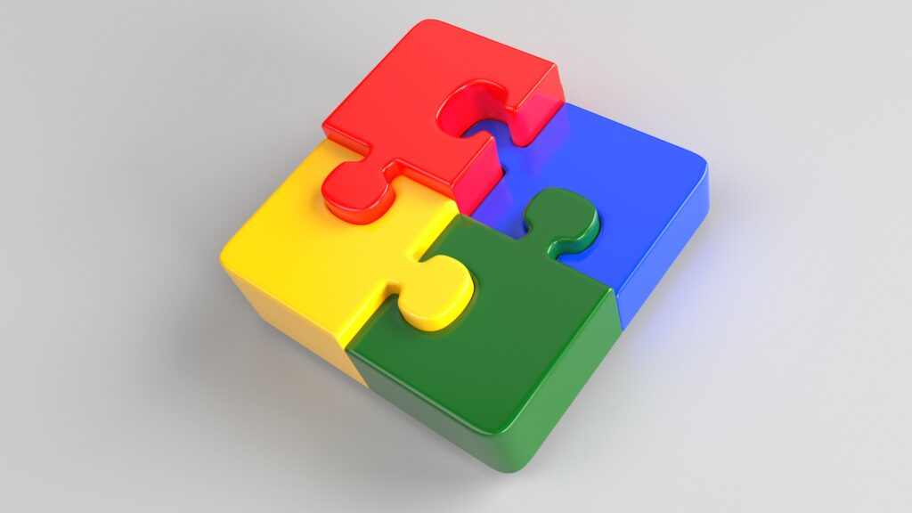3D render of a jigsaw puzzle